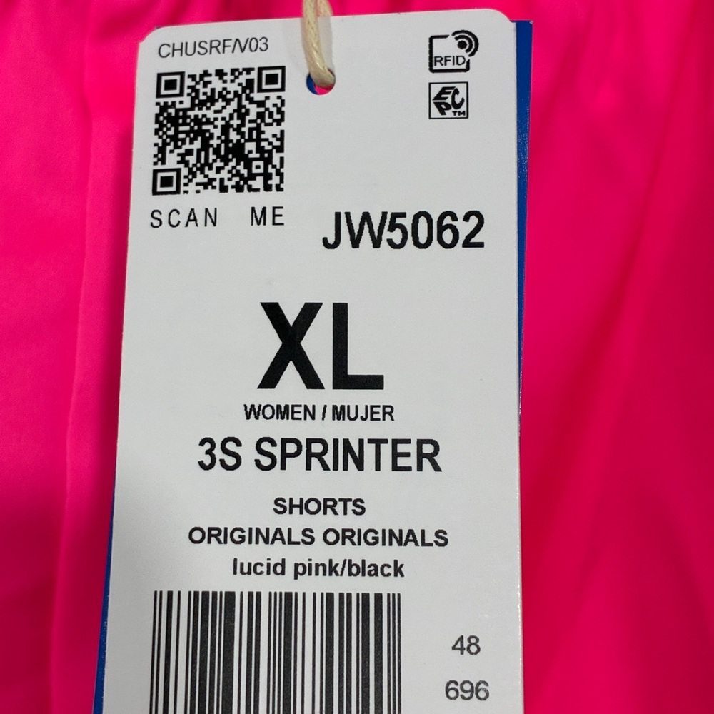 adidas Originals Women’s XL Sprinter Satin Shorts Pink 3 Stripe JW5062 Hot Pants - Picture 6 of 10